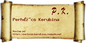 Perhócs Kerubina névjegykártya